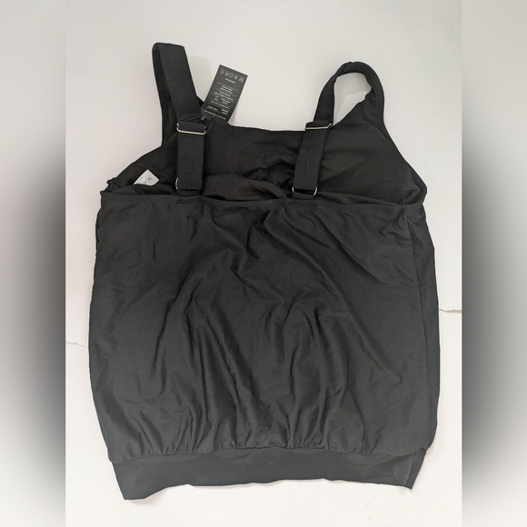 Bikinx Women Black Blouson Tankini Tank Top & Bottom Loose Fit Swimsuit Sz XL 14 - Picture 7 of 11